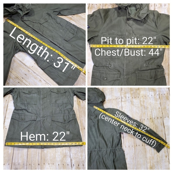 Vtg 1961 USAF Air Force Field Jacket Size Sm Reg Cotton Sateen Rollaway Hood EUC - Picture 12 of 12